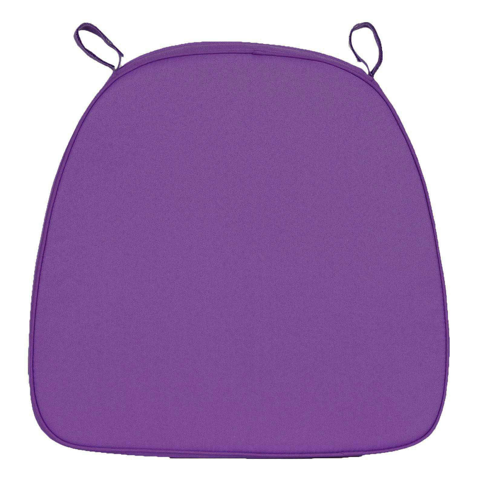 Chiavari Chair Cushion with 1.5" Thick Memory Foam and Ties Purple - Stylish Removable Cover for Comfort