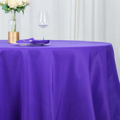 Premium Polyester 108" Round Tablecloth Purple - Wrinkle-Resistant 220GSM Table Cover
