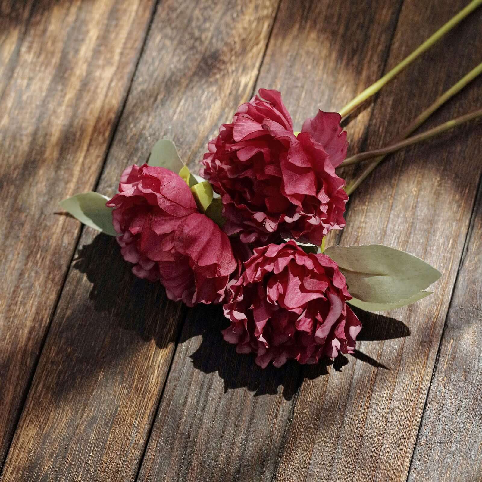 11" Mulberry Real Touch Artificial Silk Peonies Flower Bouquet