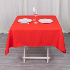 Premium Polyester 54"x54" Square Tablecloth Red - Stain and Wrinkle-Resistant 220GSM Table Cover