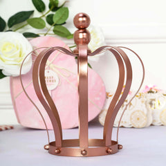 Metal Royal Crown Cake Topper Rose Gold - Sophisticated Wedding Cake Centerpiece Decor for Themed Events 9"