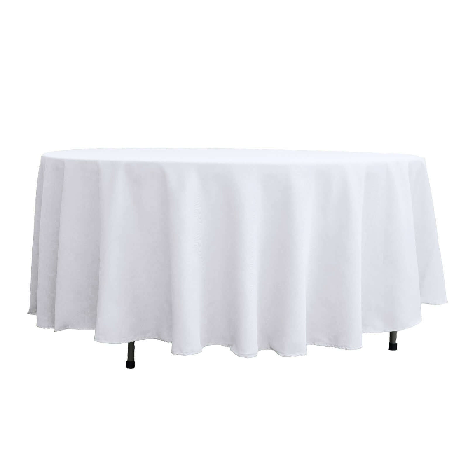 Polyester 108" Round Tablecloth White - Wrinkle-Resistant and Stylish Table Cover