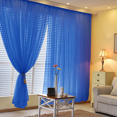 2 Pack Royal Blue Sheer Chiffon Event Curtain Drapes, Durable Flame Resistant Premium Organza Backdrop Event Panels With Rod Pockets - 10ftx10ft