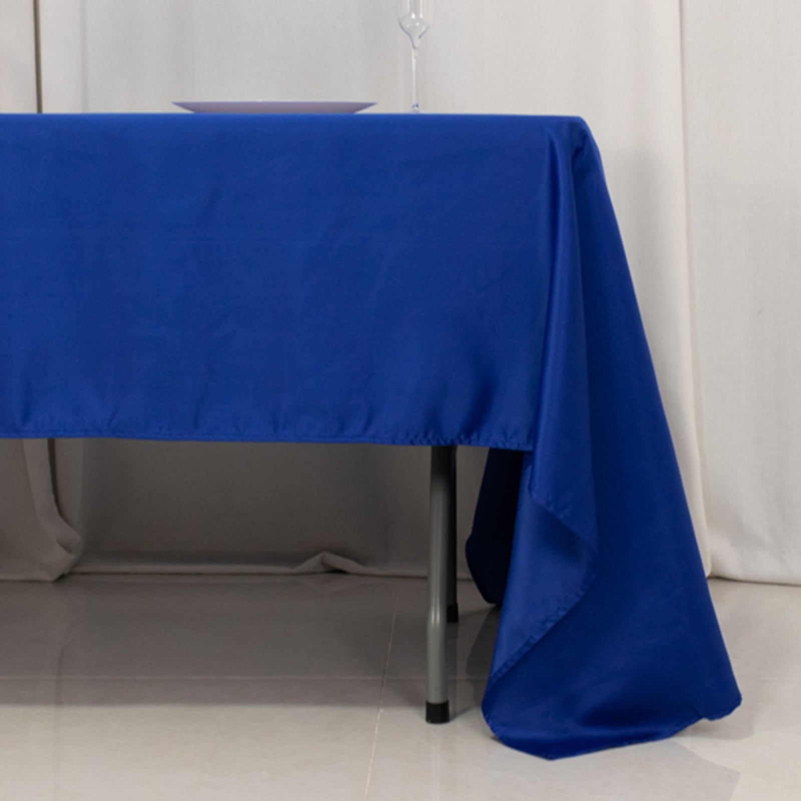Lamour Satin 60"x126" Rectangle Tablecloth Royal Blue - Soft & Silk-Like Table Cover