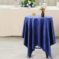 54"x54" Royal Blue Seamless Premium Velvet Square Tablecloth, Reusable Linen