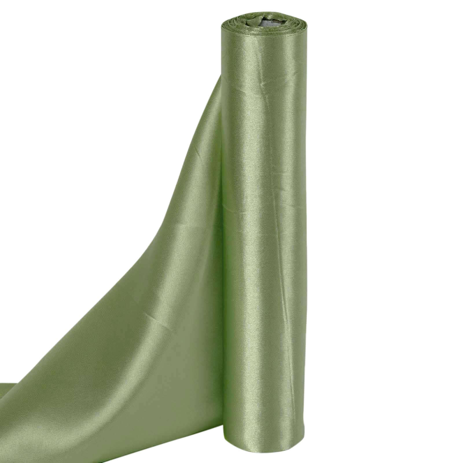 12"x10 Yards Sage Green Satin Fabric Bolt, DIY Craft Wholesale Fabric