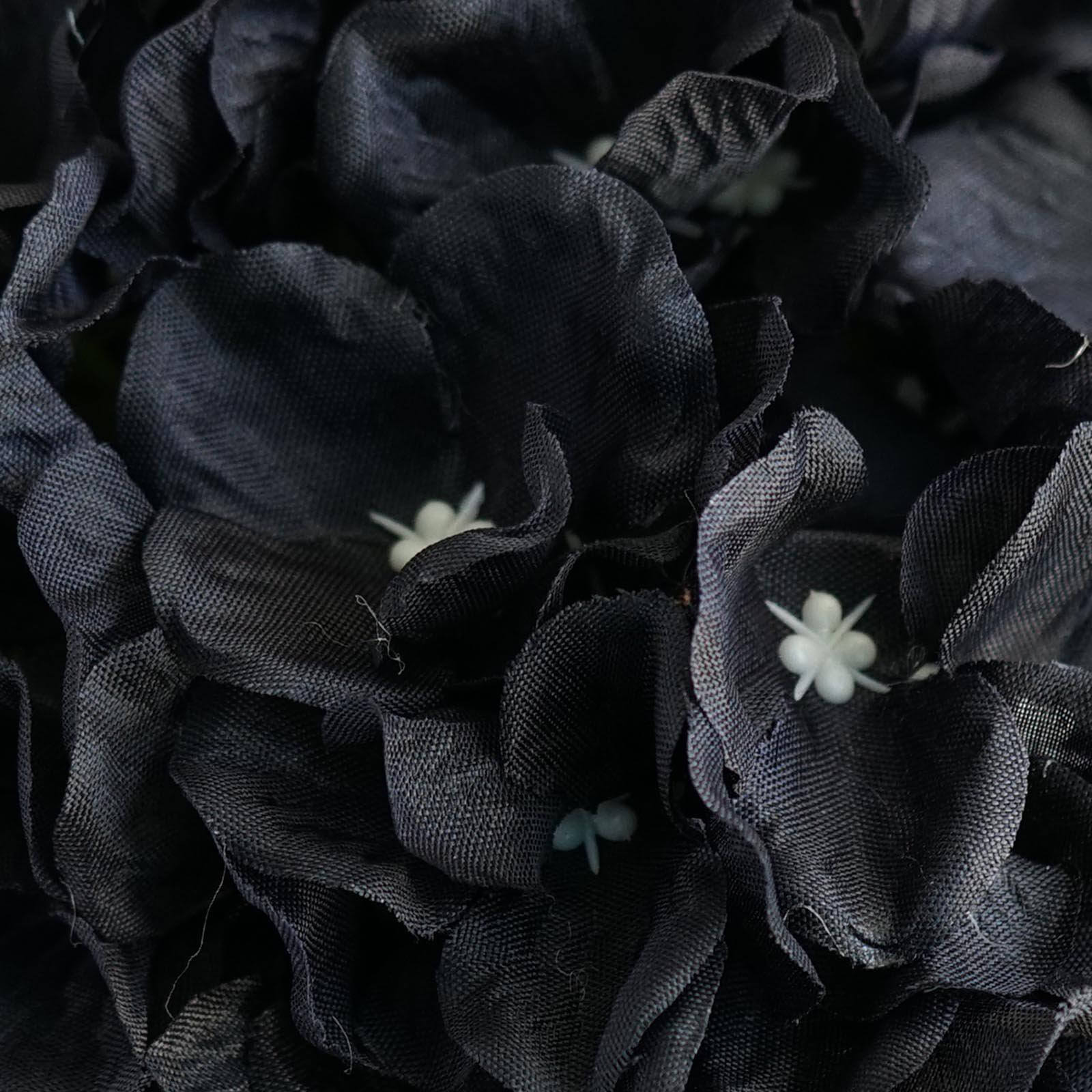 4 Pack 7" Black Artificial Silk Hydrangea Kissing Flower Balls