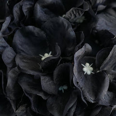 4 Pack 7" Black Artificial Silk Hydrangea Kissing Flower Balls