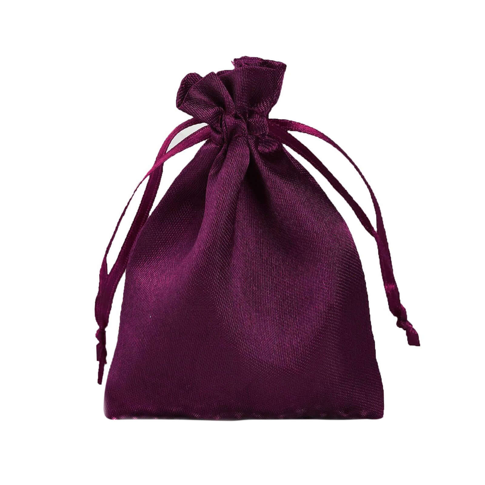 12 Pack 3" Eggplant Satin Drawstring Wedding Party Favor Gift Bags