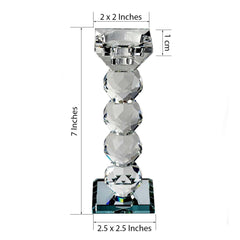 Gemcut Crystal Glass Votive Candle Holder Stand, Decorative Candle Display Piece 7" Tall