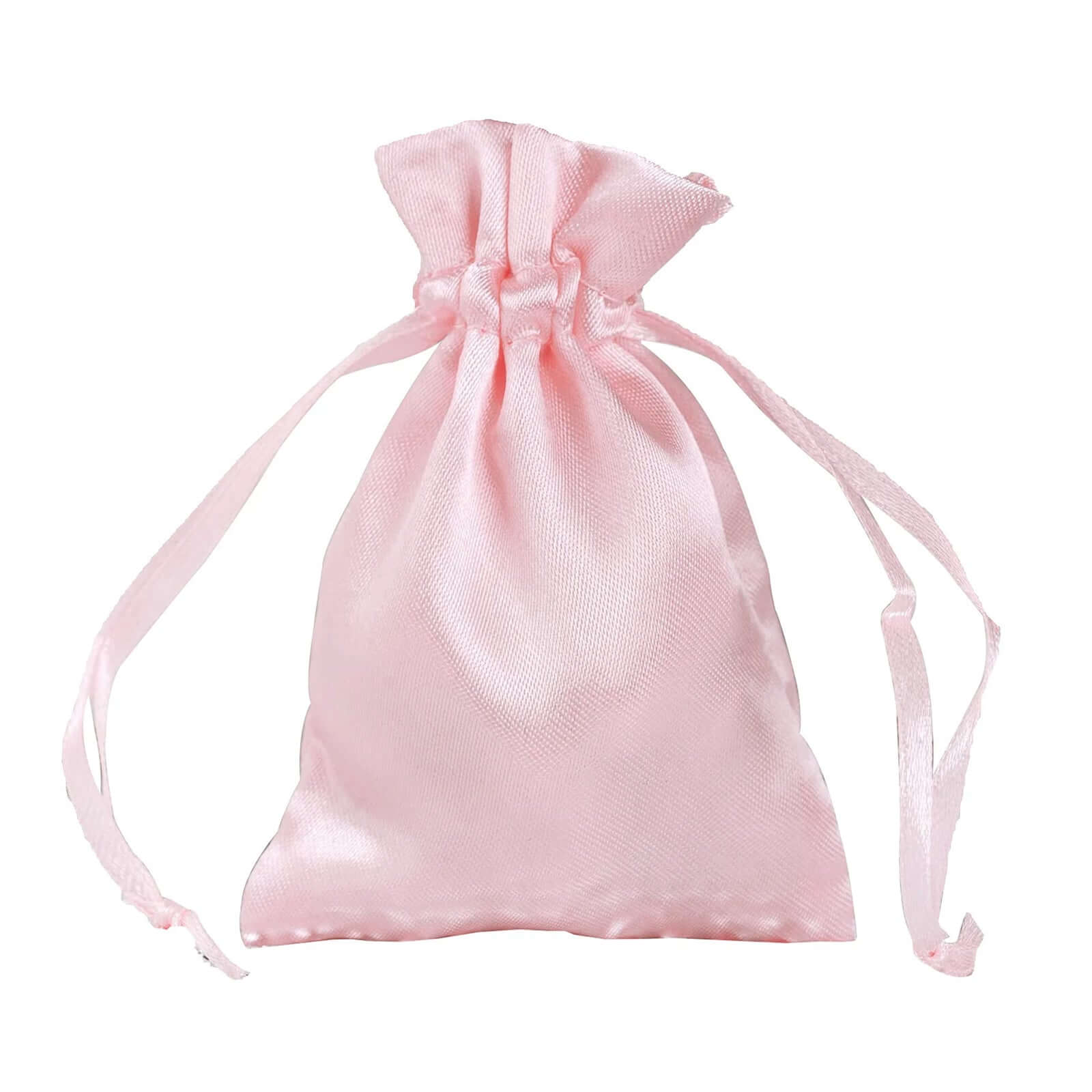 12 Pack 3" Blush Satin Drawstring Wedding Party Favor Bags