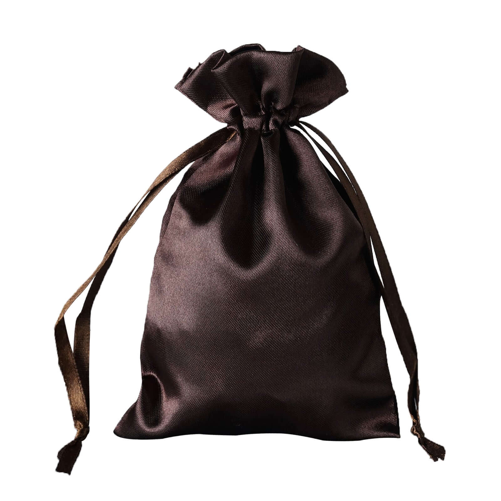 12 Pack 4"x6" Chocolate Satin Drawstring Wedding Party Favor Gift Bags - Clearance SALE