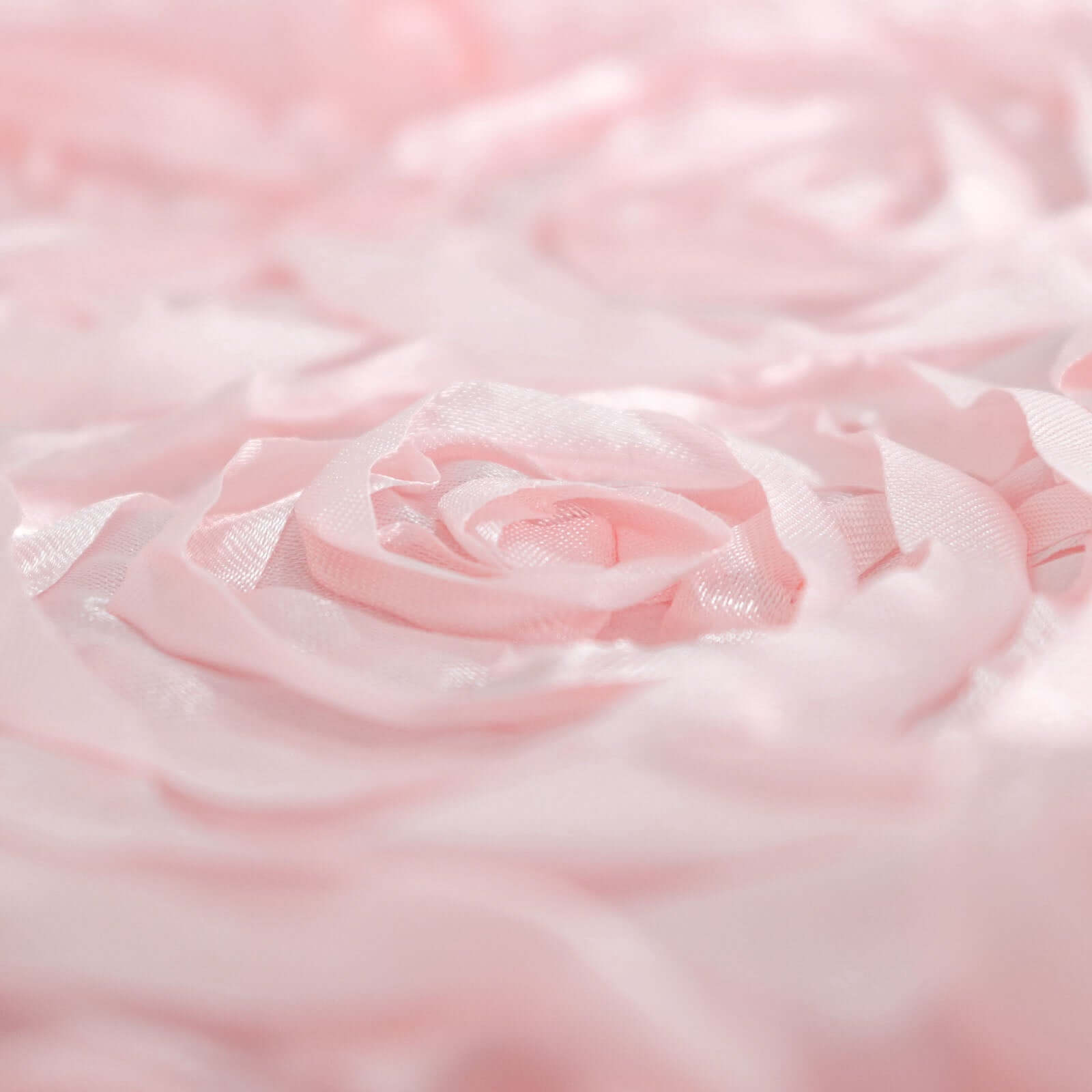 Satin 72"x72" Table Overlay Square Tablecloth Blush - 3D Rosette Table Cover