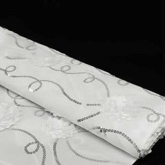 54"x4 Yards White Iridescent Sequin Taffeta Fabric Bolt, DIY Craft Fabric Roll