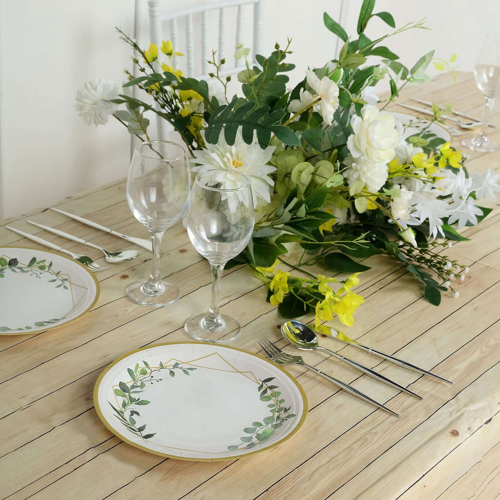 Plastic Table Cover Natural Rectangle with Rustic Wooden Print - Durable PVC Disposable Tablecloth 52"x108"