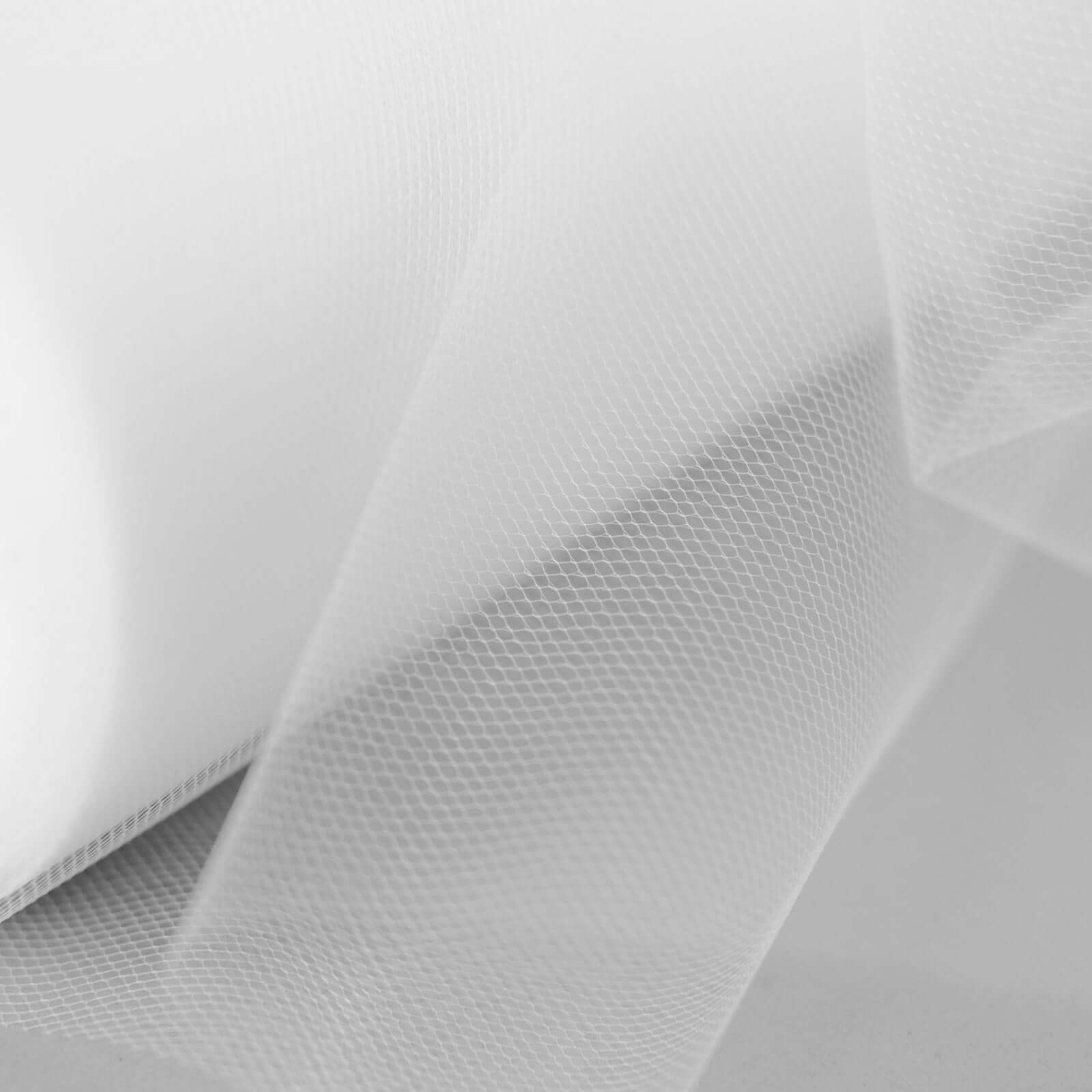 12"x100 Yards White Tulle Fabric Bolt, Sheer Fabric Spool Roll For Crafts