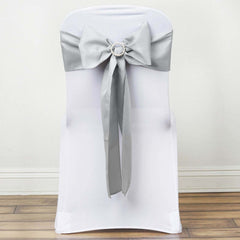 5 Pack Polyester Chair Sashes Silver 6"x108"