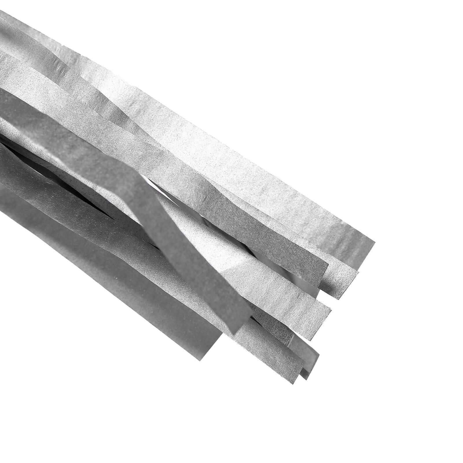12 Pack Pre-Tied Silver Paper Fringe Tassels With Garland String, Hanging Streamer Banner