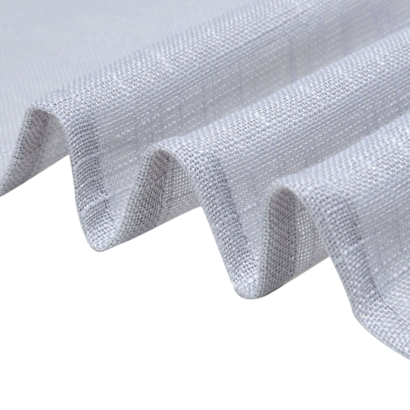 5 Pack Linen Chair Sashes 6"x108" Slubby Textured Silver - Durable Wrinkle-Resistant Decor for Weddings & Gatherings