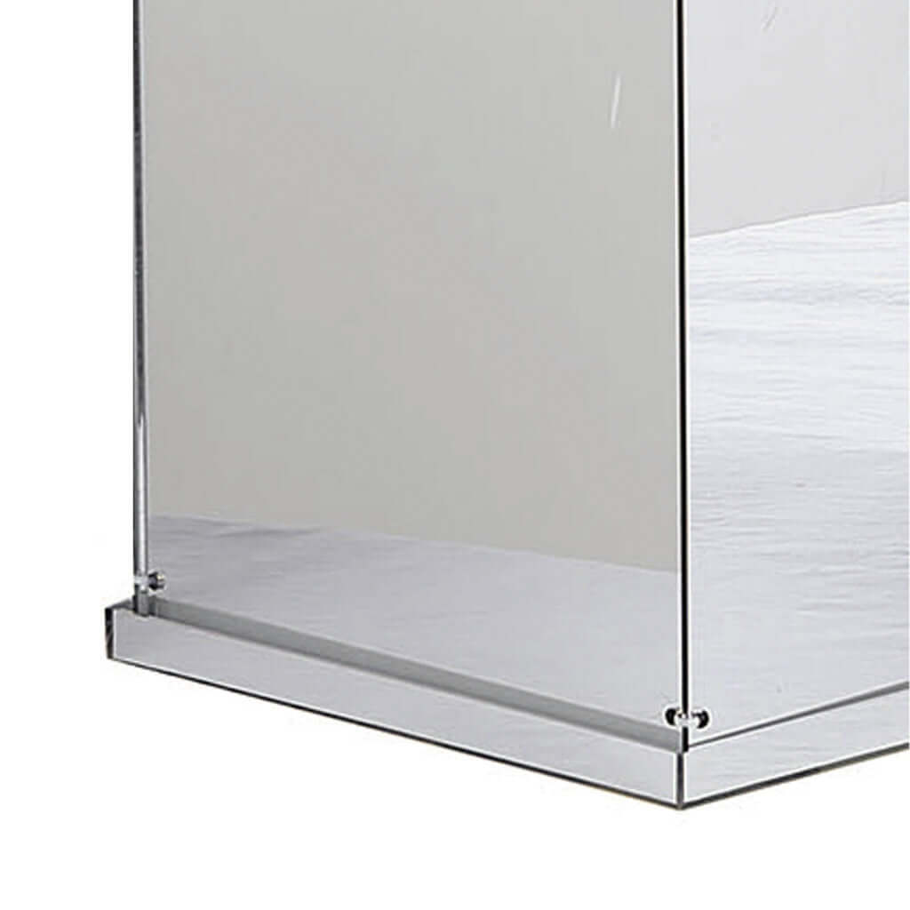 Set of 5 Silver Mirror Finish Acrylic Display Boxes, Pedestal Risers with Interchangeable Lid and Base - 12",16",24",32",40"