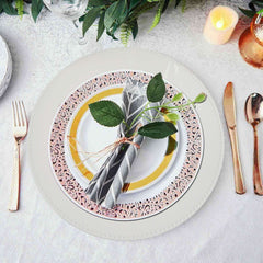 6-Pack Acrylic Round Charger Plates 13" in White with Beaded Rim, Dinner Charger Event Tabletop Decor