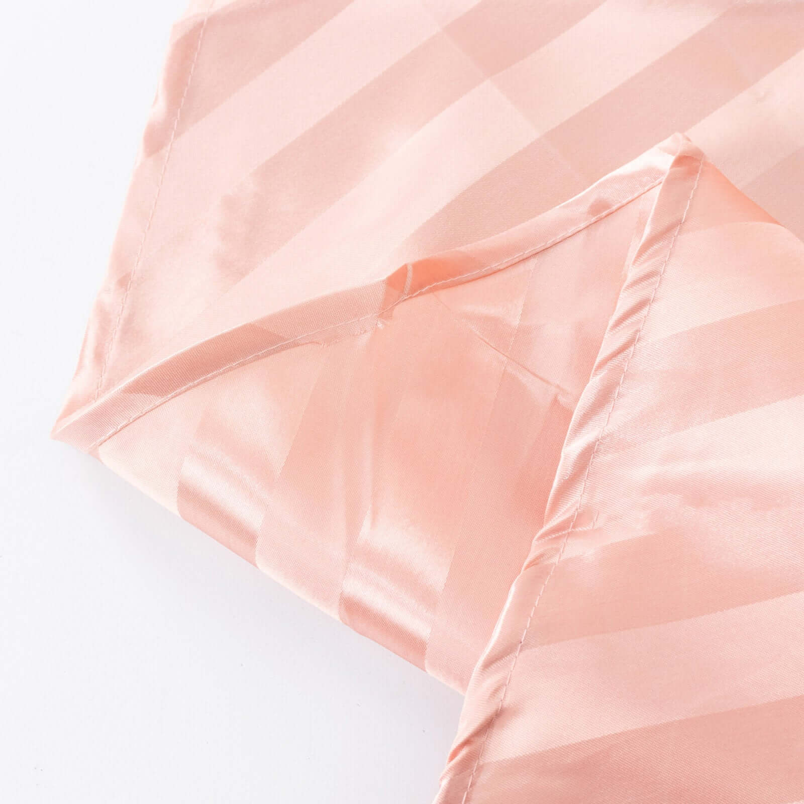 Satin Striped 90"x132" Rectangular Tablecloth Dusty Rose Satin Stripe - Seamless Silky Smooth Table Cover