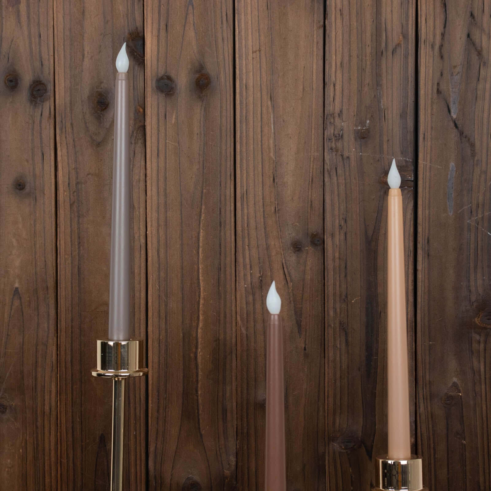 3-Pack LED Decorative Lighting Warm Flickering Mixed Natural - Flameless Taper Candles 11"