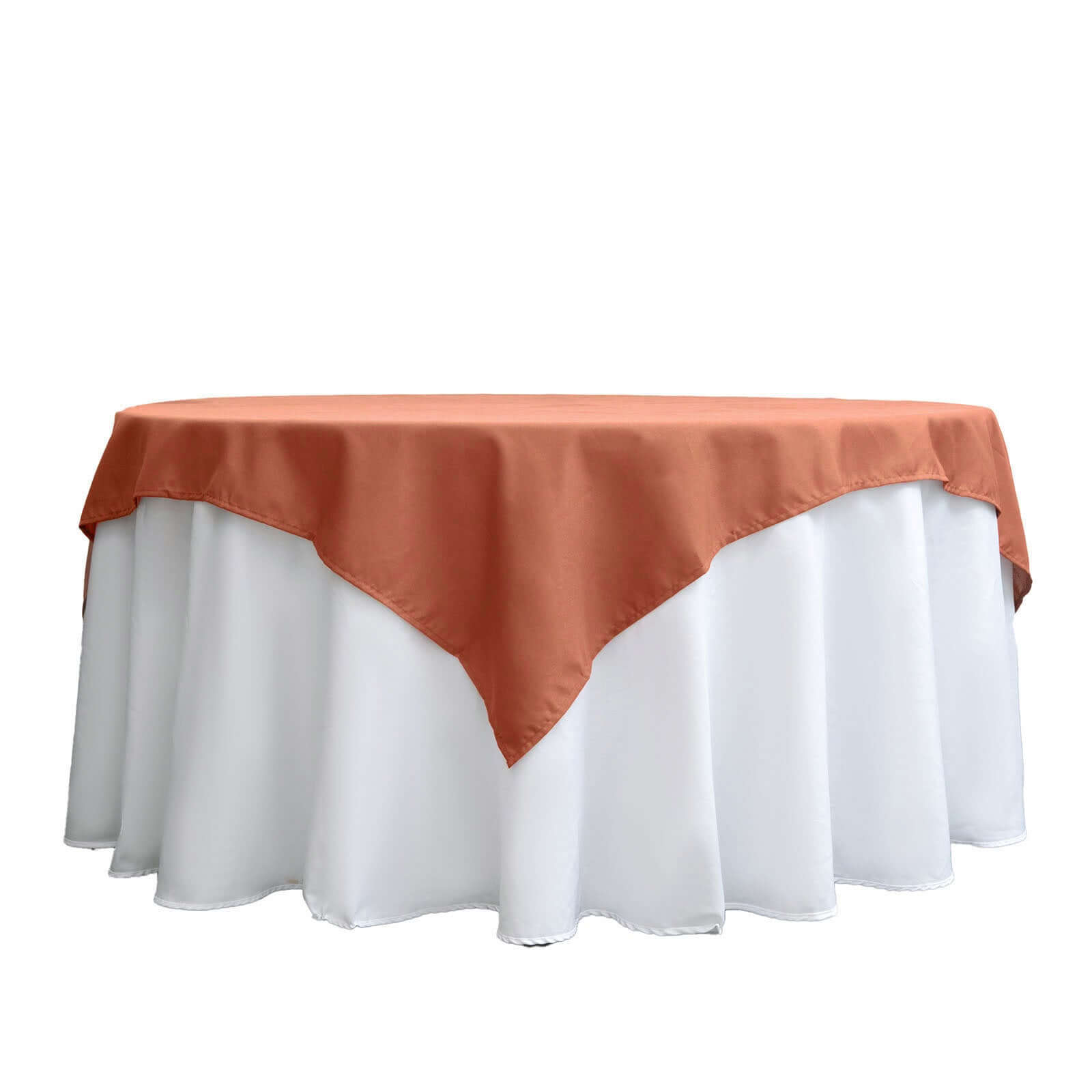 Polyester Square 70"x70" Tablecloth Terracotta (Rust) - Wrinkle-Resistant & Durable Table Cover
