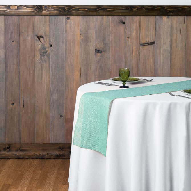 Burlap Jute 14"x108" Table Runner Turquoise - Rustic Boho Chic Tabletop Decor Table Linen