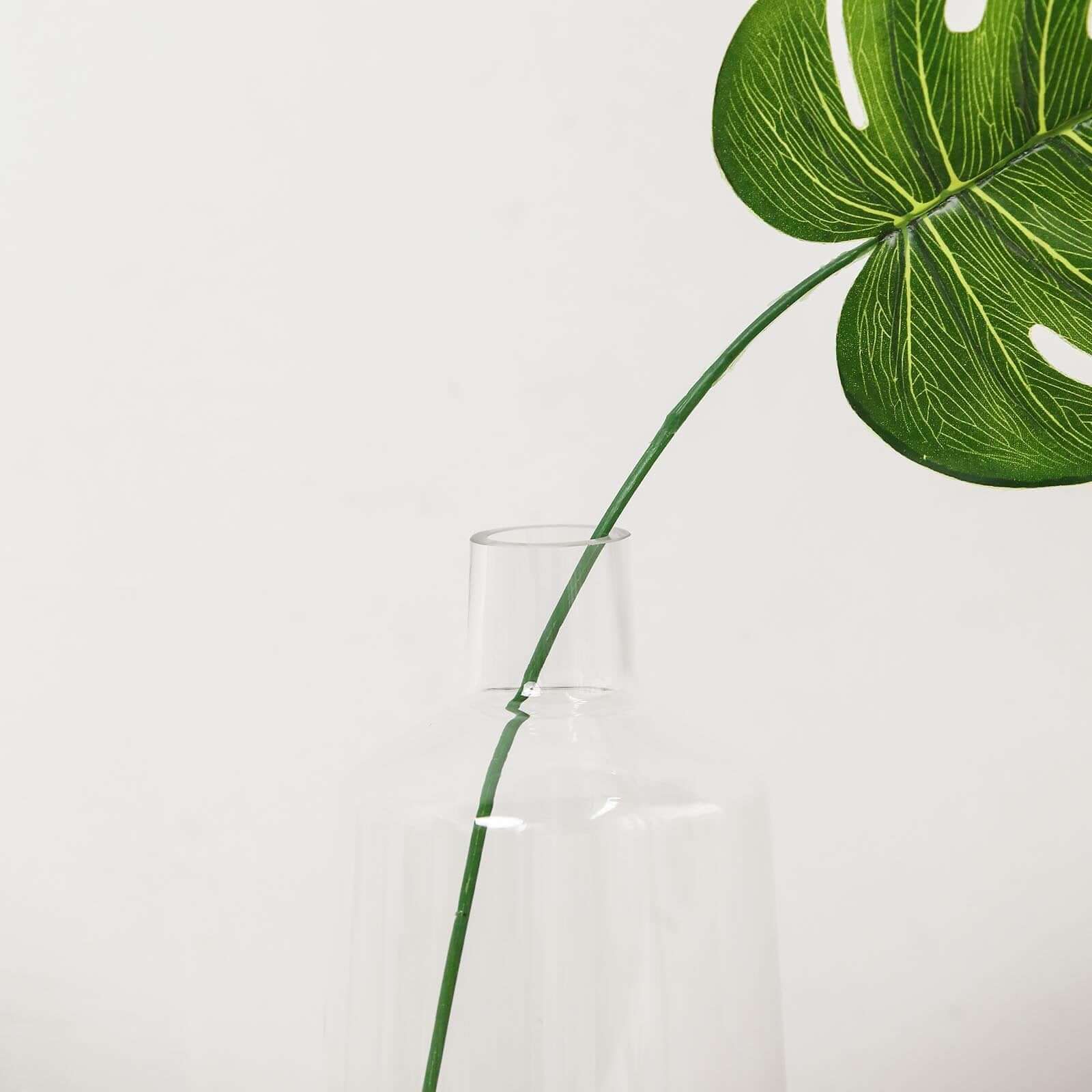 2-Pack Glass Bud Vases Tapered Neck Design Clear - Stylish Floral Table Centerpieces 12"