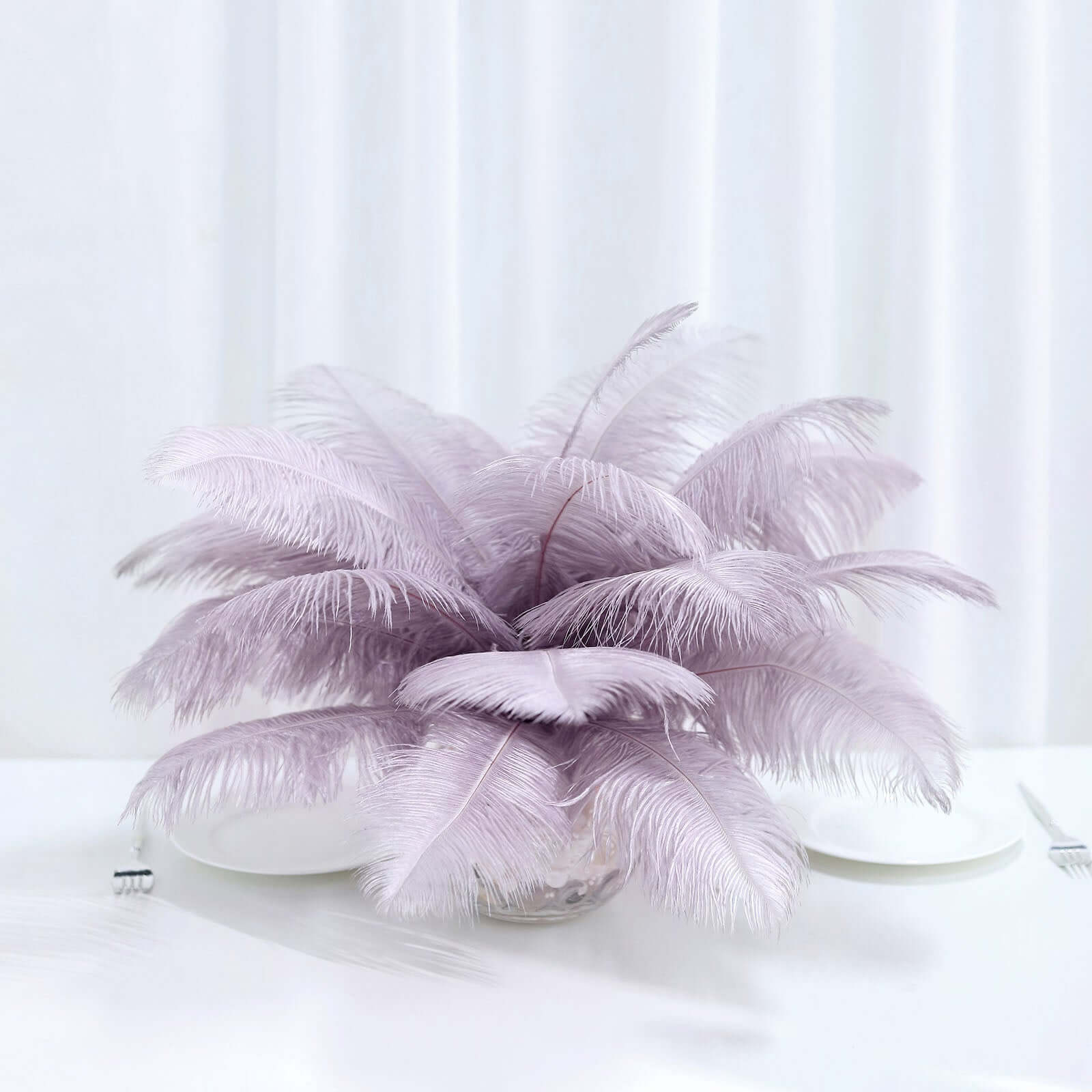 12 Pack 13"-15" Violet Amethyst Natural Plume Real Ostrich Feathers, DIY Centerpiece Fillers