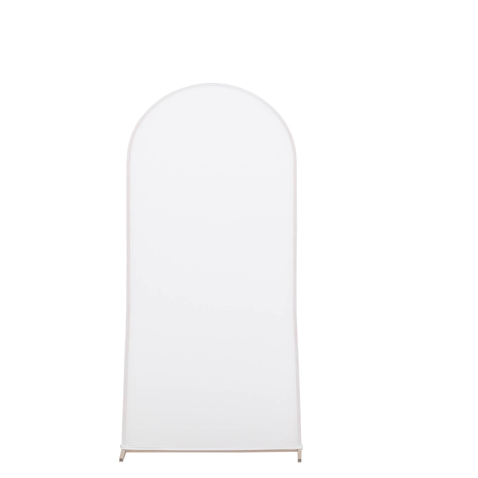 Set of 4 Matte White Spandex Fitted Wedding Arch Covers For Round Top Chiara Backdrop Stands - 4ft,5ft,6ft,7ft