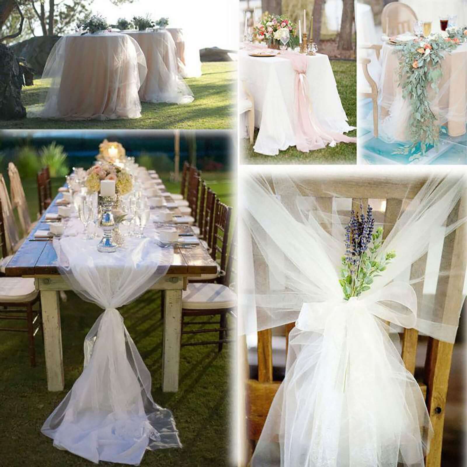 54"x40 Yards White Sheer Organza Fabric Bolt, DIY Craft Fabric Roll