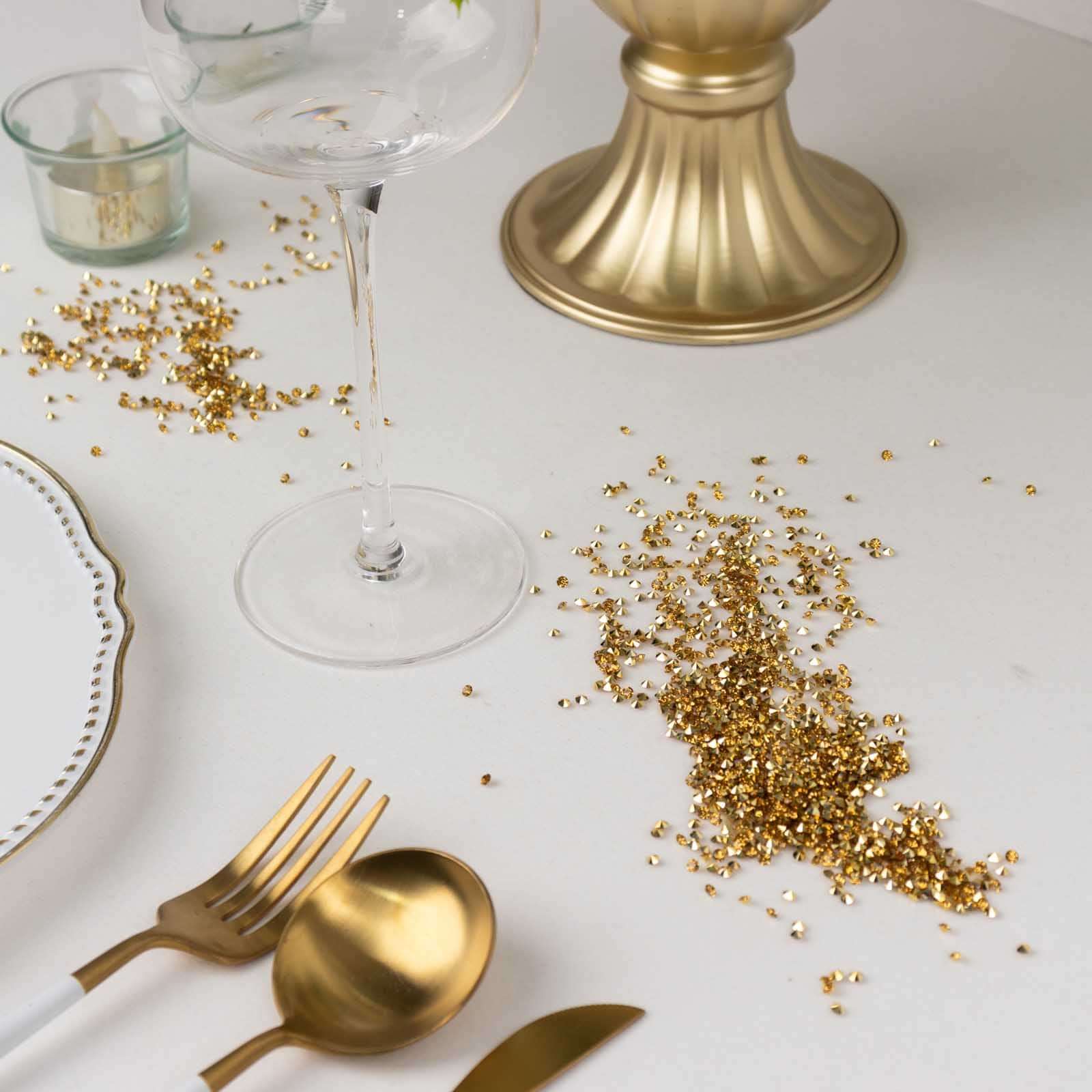 14400 Pcs Faux Diamond Rhinestone Vase Fillers Gold, Wedding Table Scatter Gems Sparkling Decorative Design 3mm