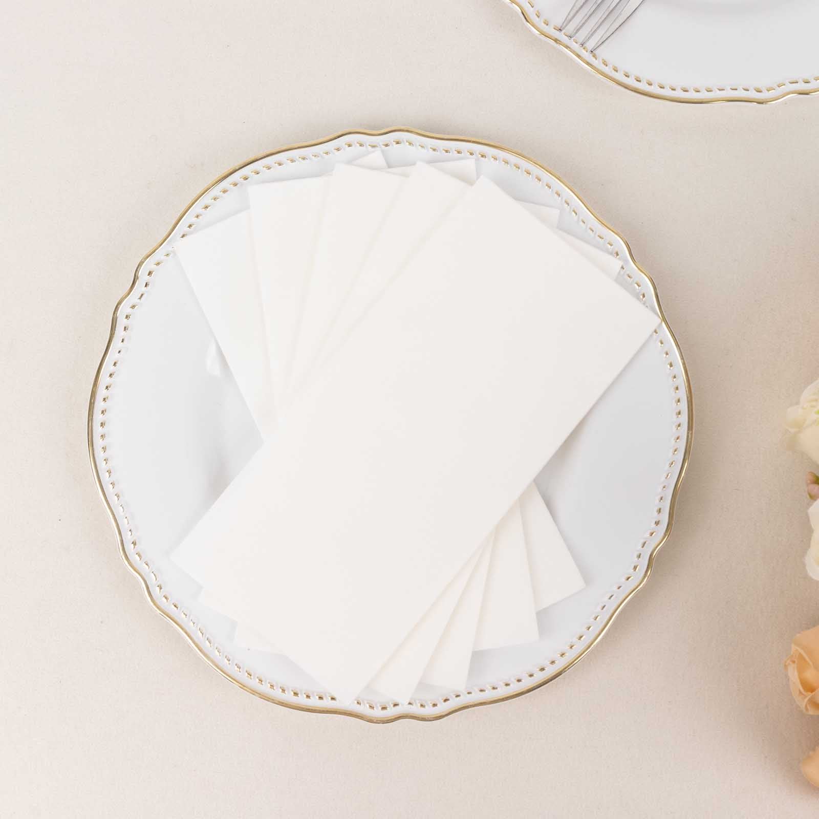 20-Pack Paper Linen-Like Napkins White - Disposable Hygienic Airlaid Guest Towels 8.5"x4"