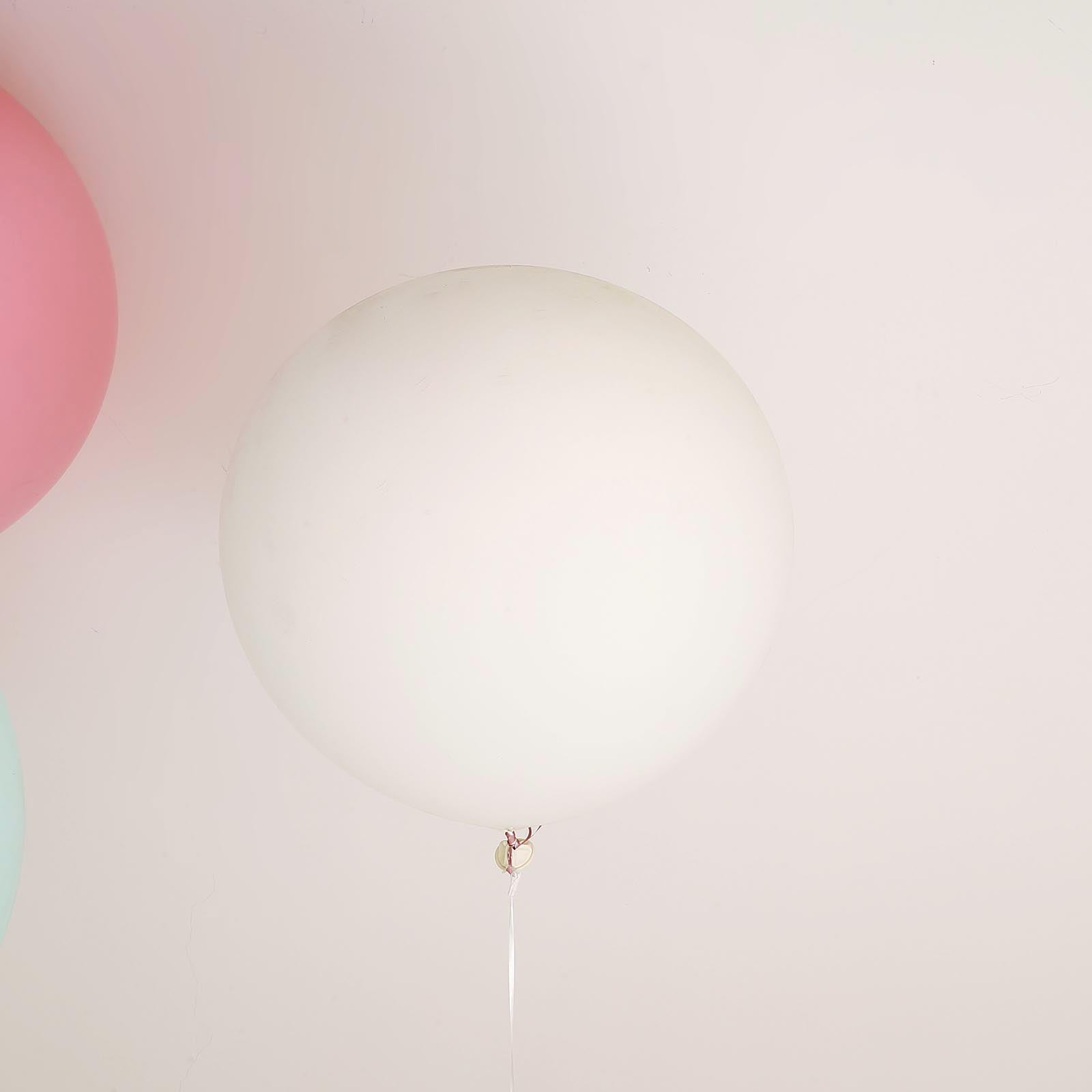 2 Pack 32" Large Balloons Helium or Air Latex Balloons Pastel White