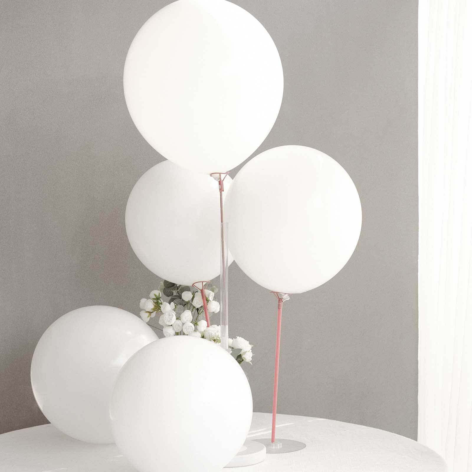 10 Pack 18" Matte Pastel White Helium or Air Latex Party Balloons