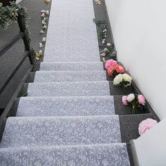 36"x50ft White Floral Lace Aisle Runner