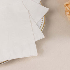 50-Pack Paper Beverage Napkins White - 2 Ply Disposable Soft 18GSM Cocktail Napkins 5"x5"