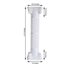 4 Pack 42" White Height Adjustable Artistic Venetian Roman Wedding Inspired Pedestal Column Plant Stand - PVC