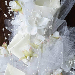 20" Cream Artificial Lily and Tulip Wedding Bridal Bouquet Flowers