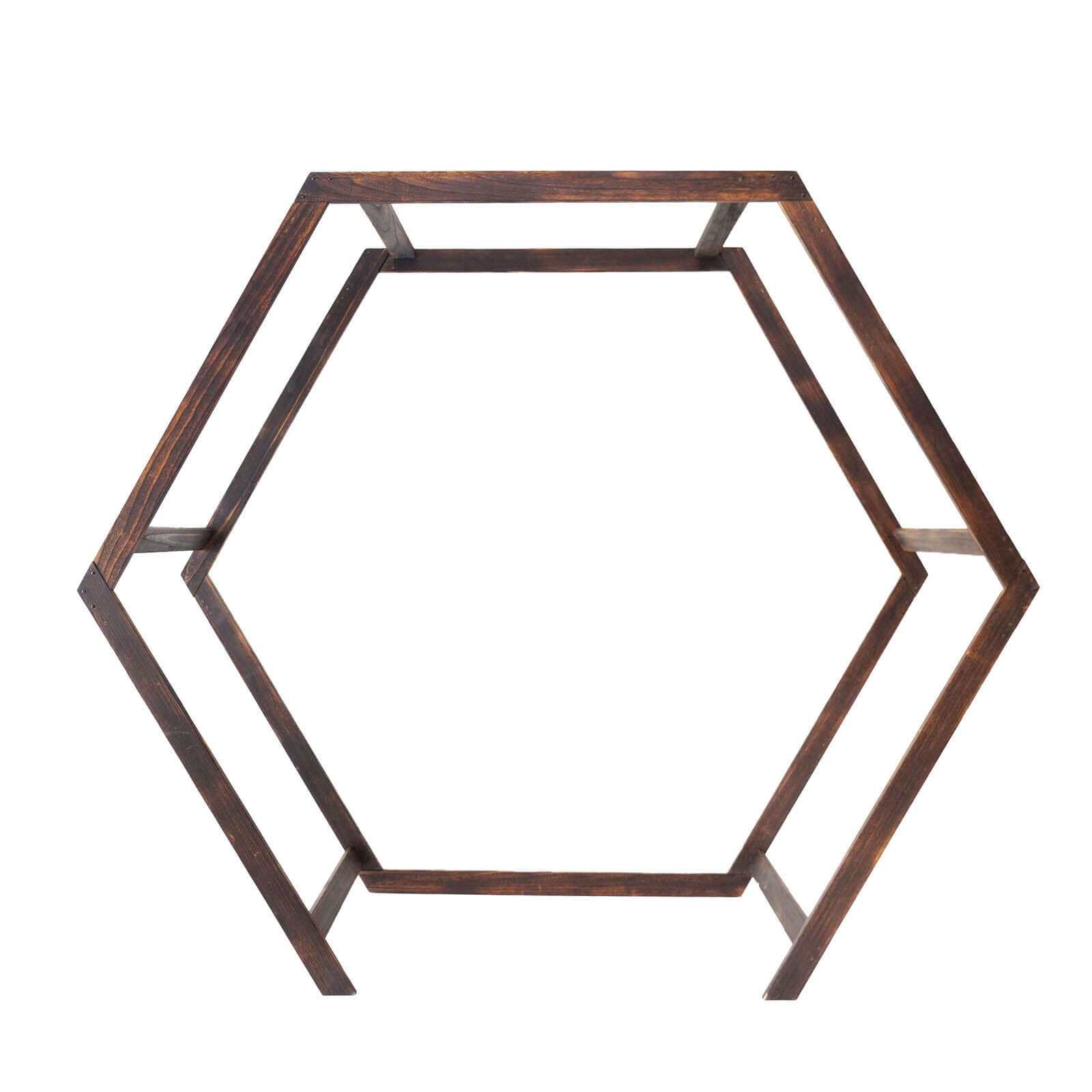 7ftx8.5ft Heavy Duty Wooden Dual Hexagon Wedding Arbor Backdrop Stand