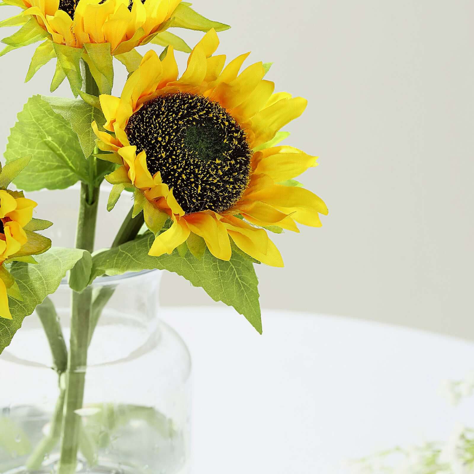 3 Stems 17" Yellow Artificial Silk Sunflower Flower Bouquet Branches