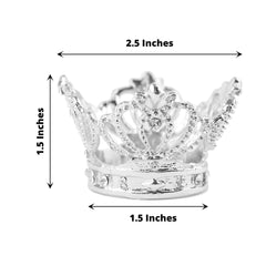 4 Pack Silver Metal Crown Rhinestone Napkin Rings, Royal Bling Napkin Holders