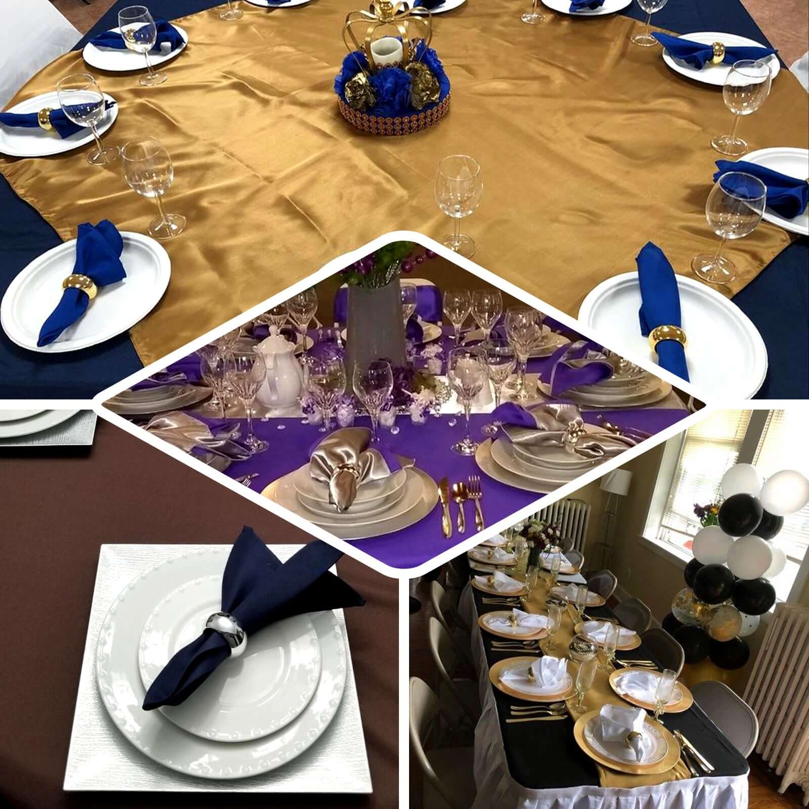 4 Pack Shiny Metallic Gold Acrylic Napkin Rings