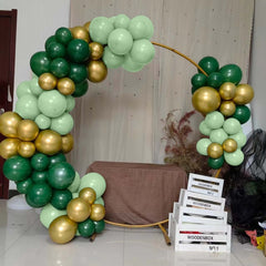 120 Pack Assorted Gold Green Latex Balloon Arch Kit, DIY Party Balloon Garland Decorations - Gold Hunter Emerald Green Sage Green