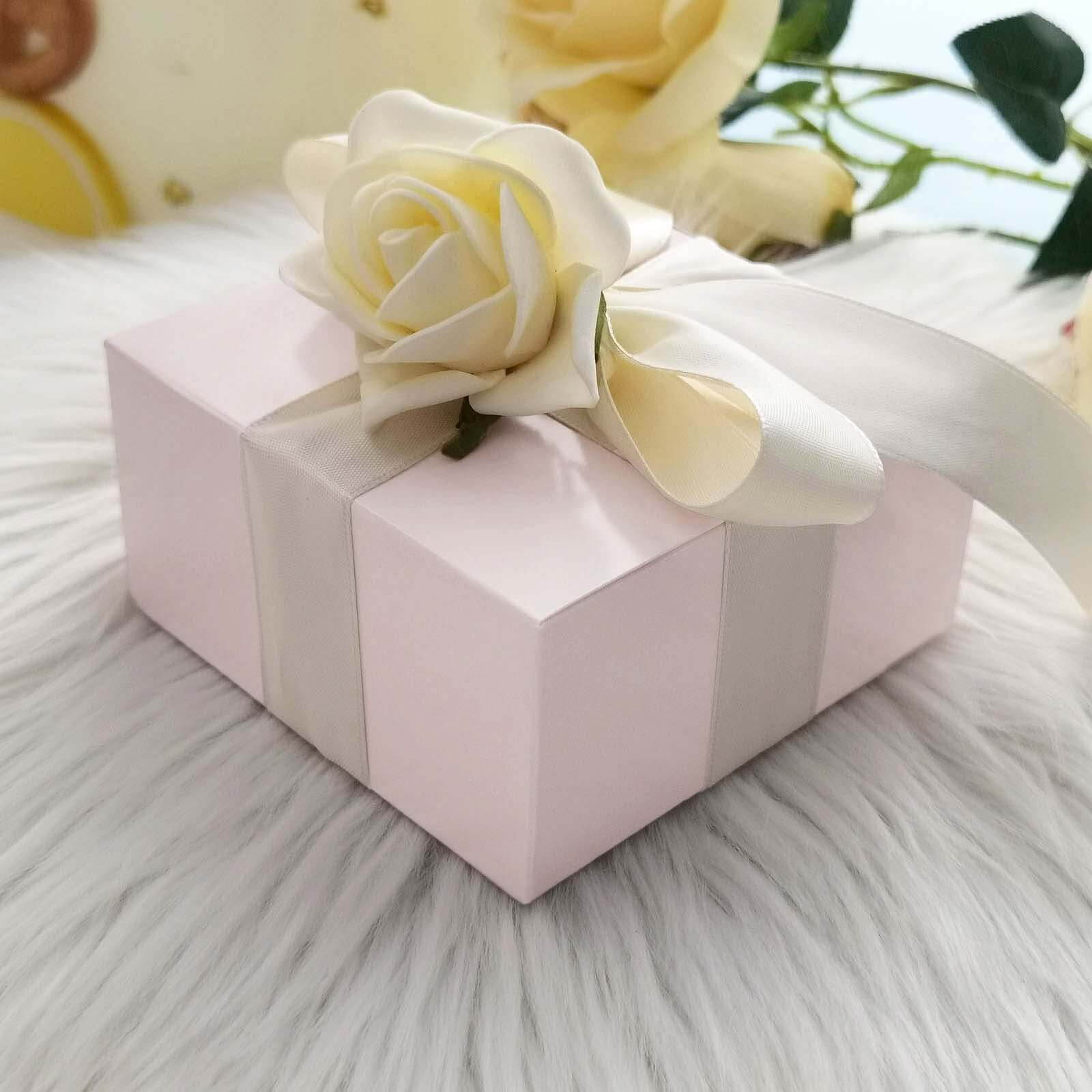 100 Pack 4"x4"x2" Blush Cake Cupcake Party Favor Gift Boxes, DIY