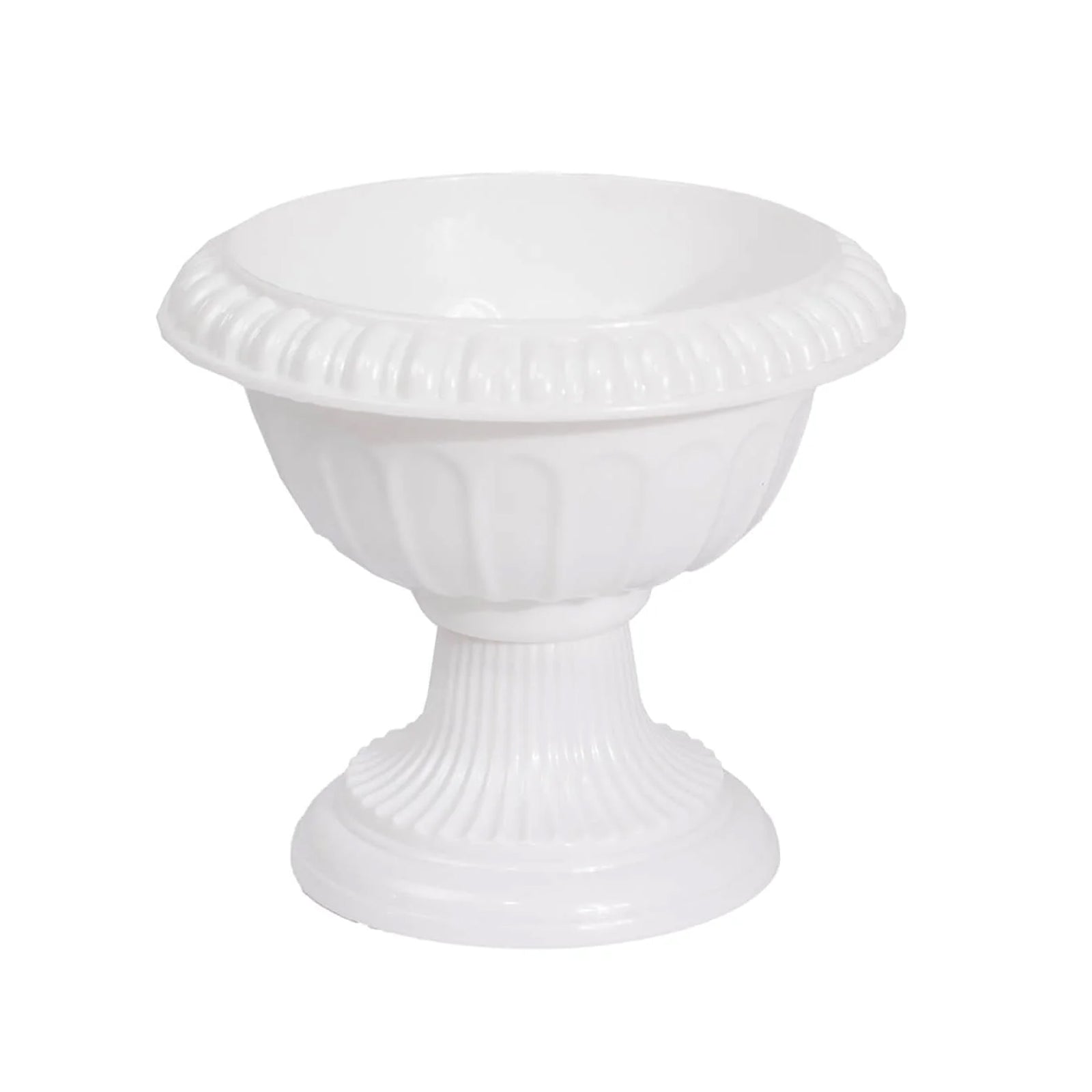4-Pack Plastic Flower Pot Vases Roman Style White - Classic Floral Urn Planter Table Centerpieces 6"