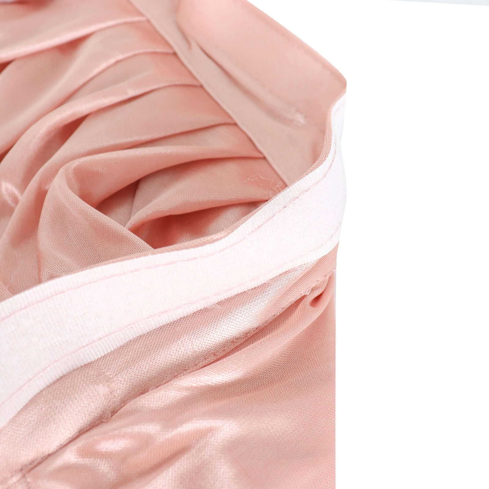 Satin 14ft Table Skirt Dusty Rose - Pleated Double Drape Table Cover