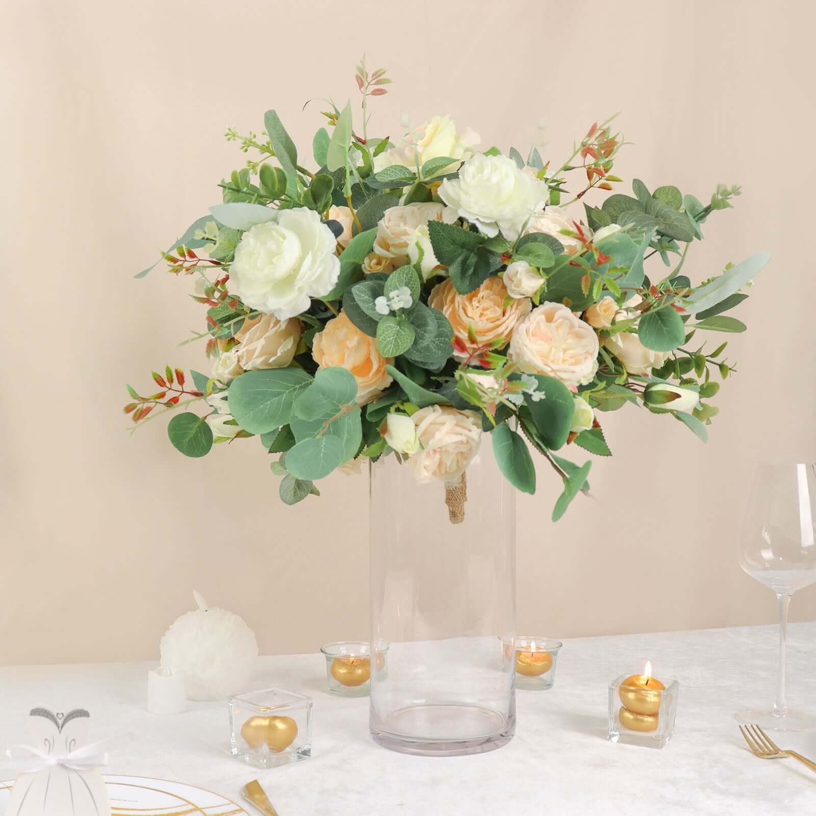 6-Pack Glass Flower Vases Cylinder Design Heavy Duty Clear - Stylish Centerpieces for Weddings 12"